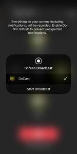 Broadcasting screen in DoCast