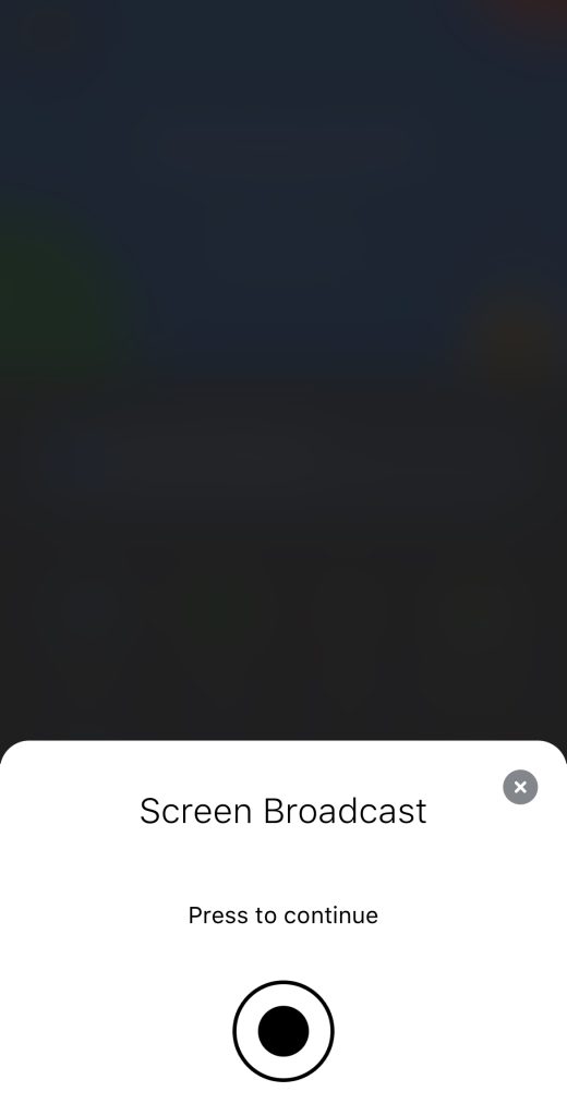 Tap on the Screen Broadcast button in Chromecaster