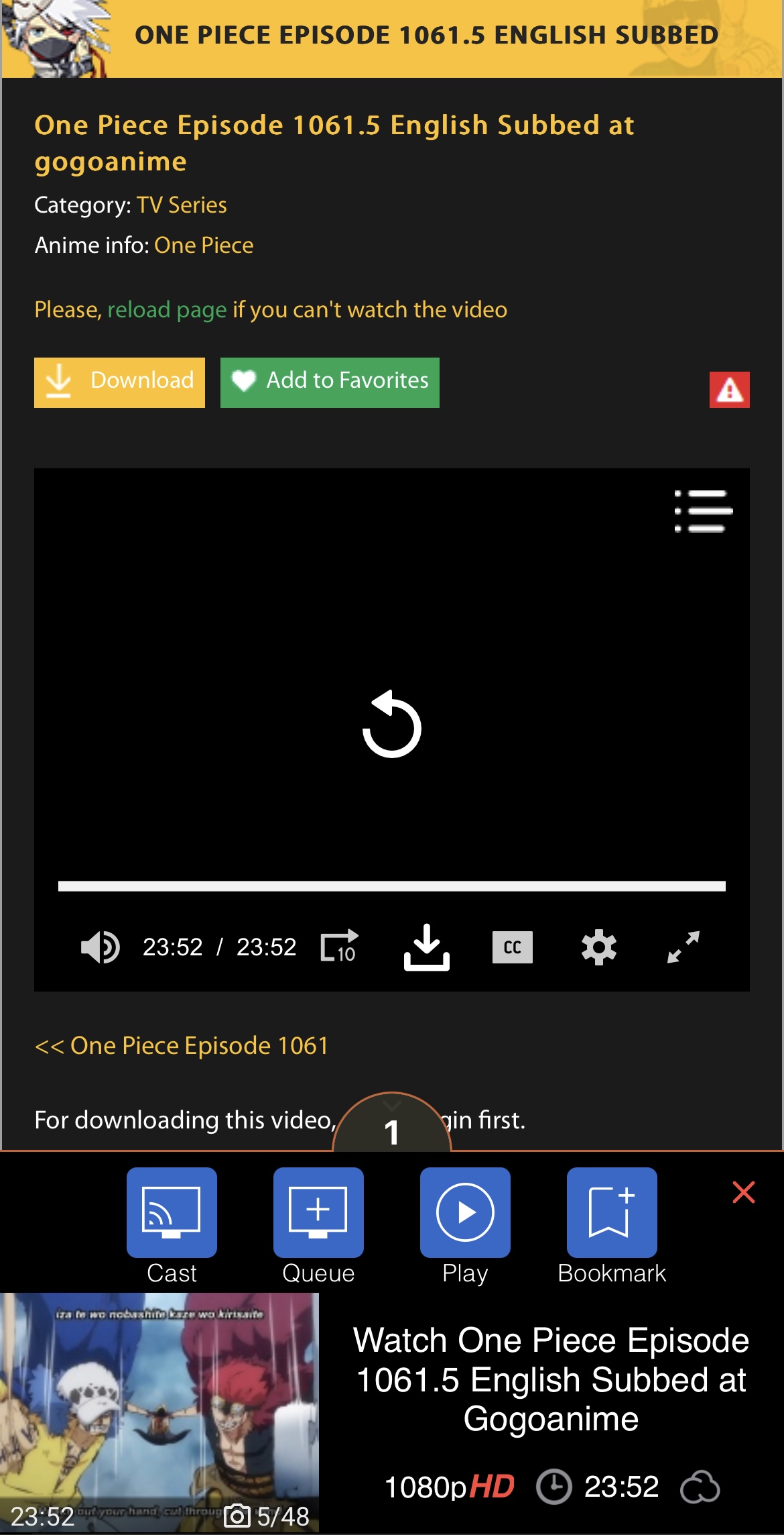 Casting a video through iWebTV