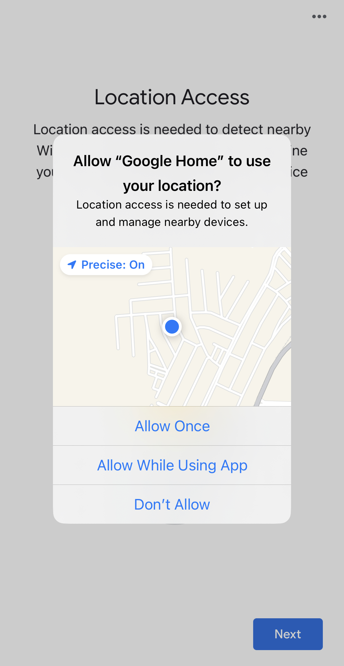 Letting Google Home access your location