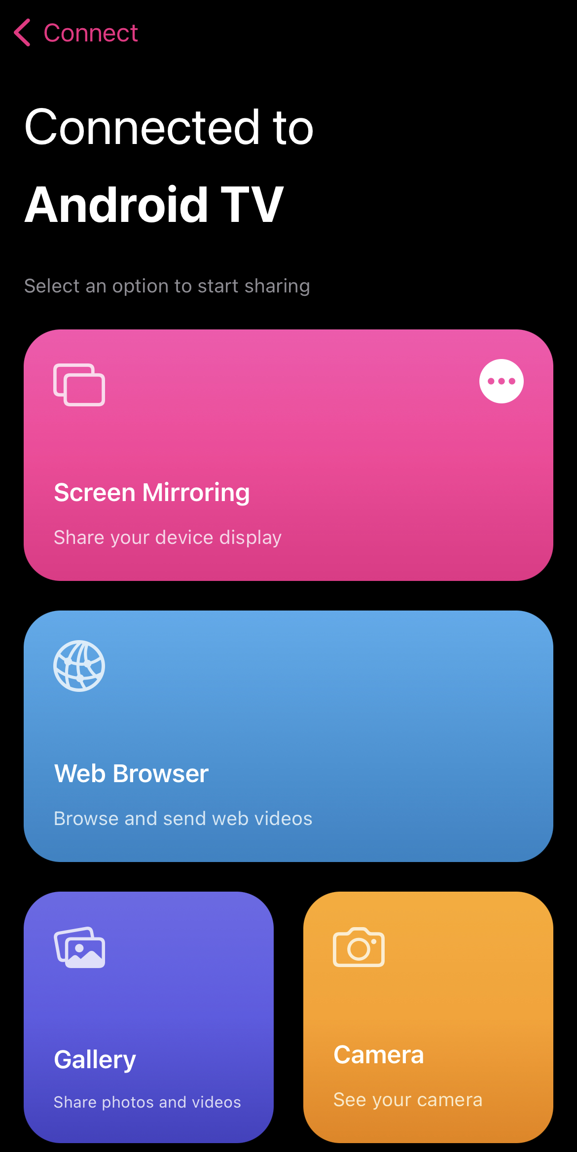 Tap on Screen Mirroring button on the Replica app's main dashboard