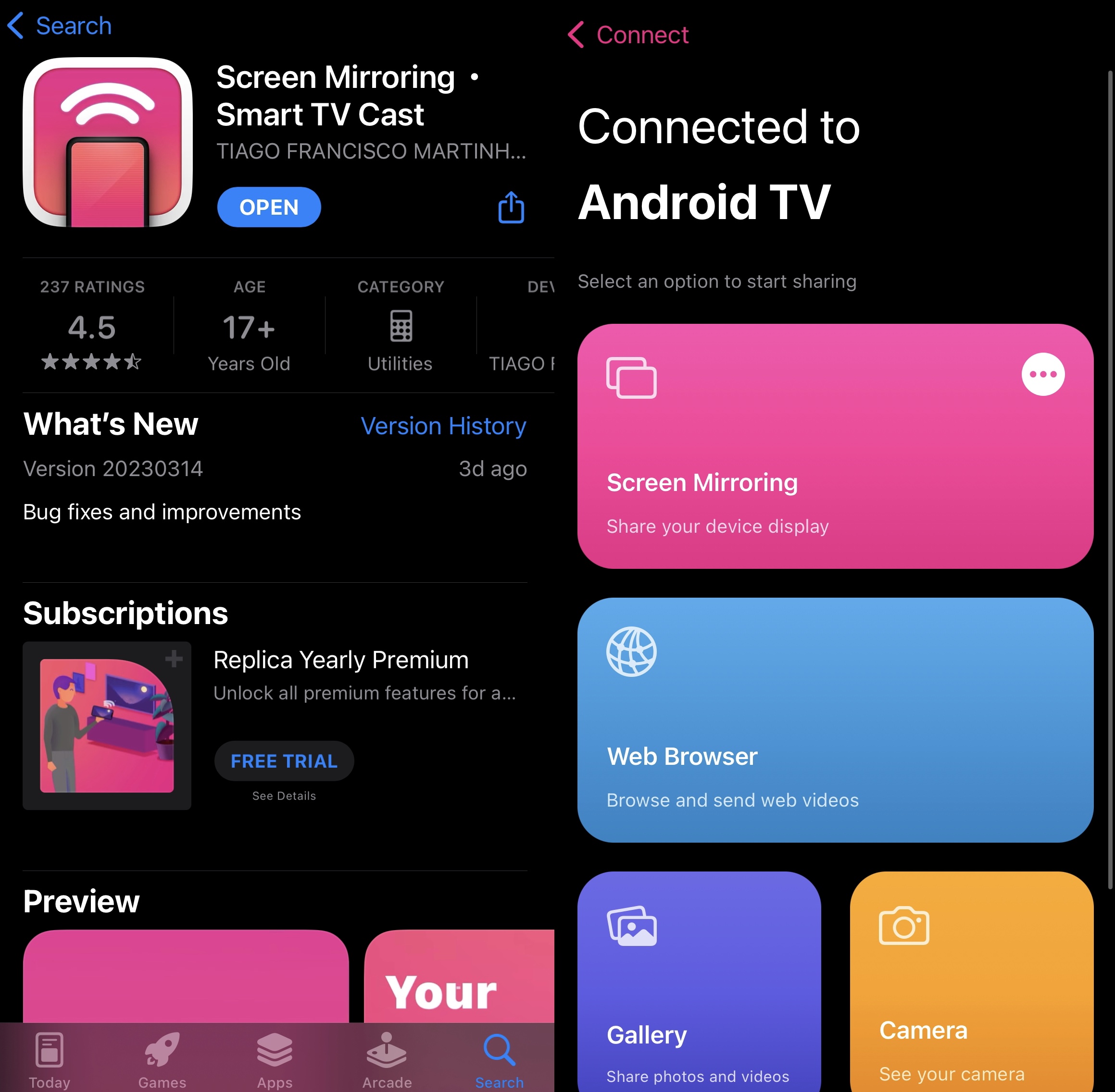 Replica app for Chromecast on the App Store