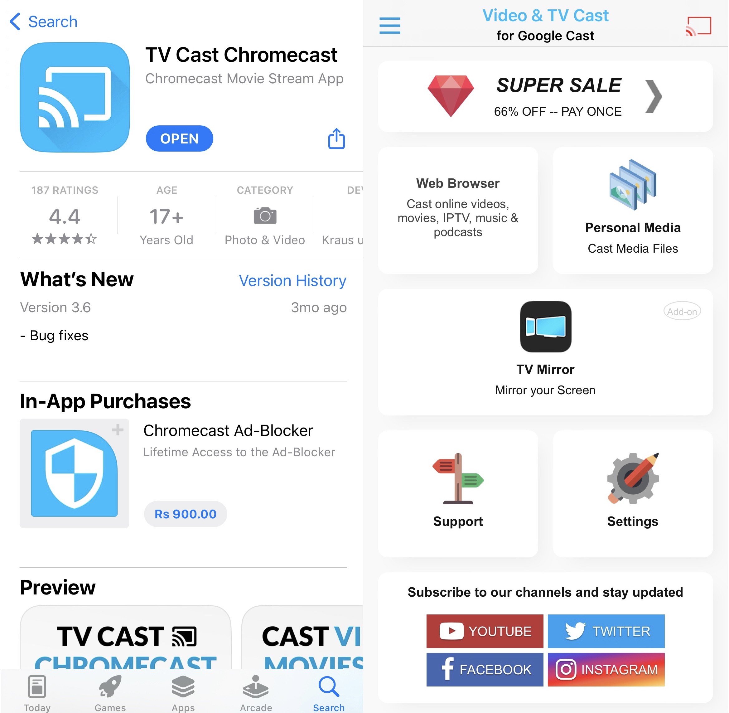 Application gratuite TV Cast Chromecast pour iOS sur l'App Store