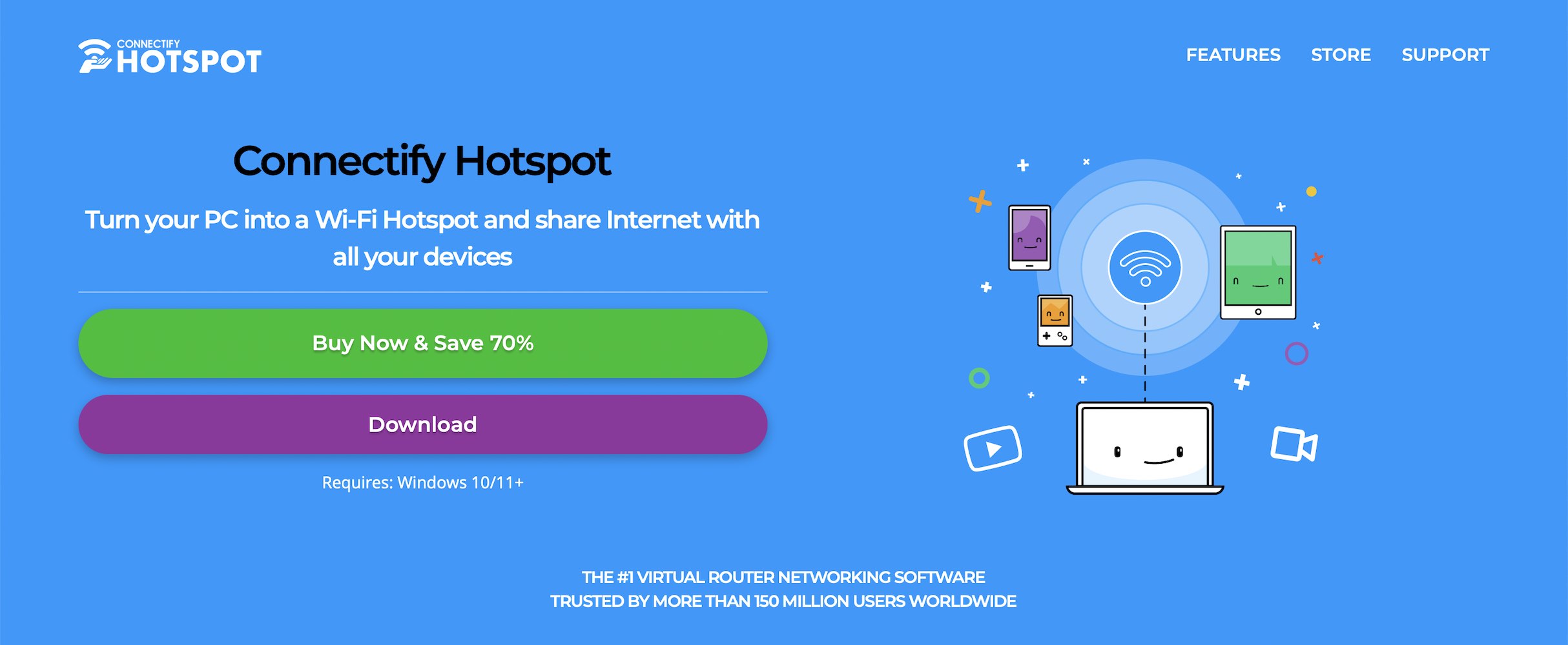 Connectify turns your PC into a virtual hotspot