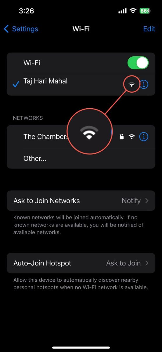 Go to Settings and tap on Wi-Fi to see available Wi-Fi networks