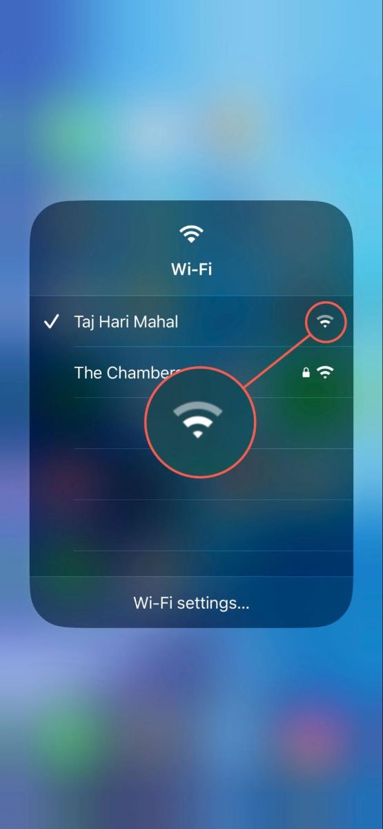 You can see the name of Wi-Fi network