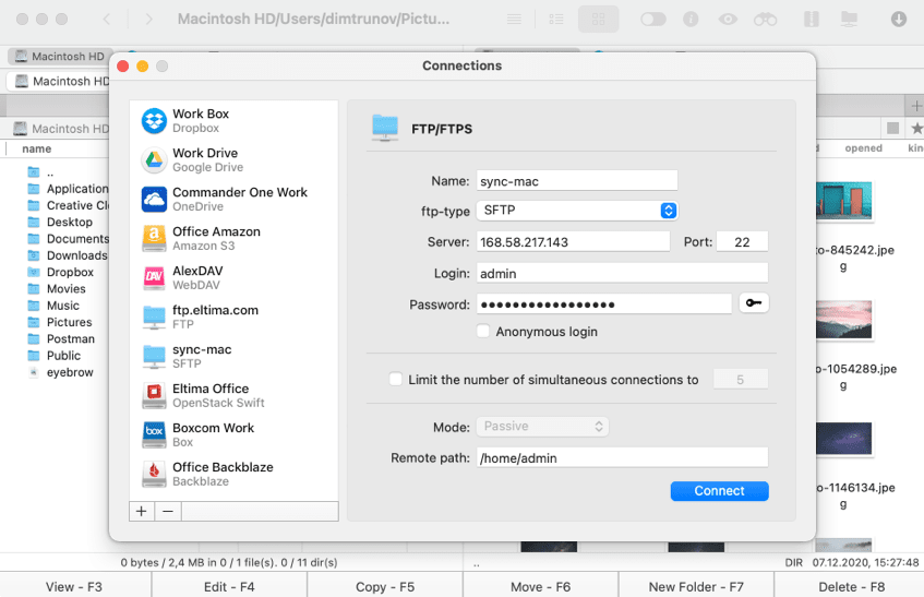 Configure connection