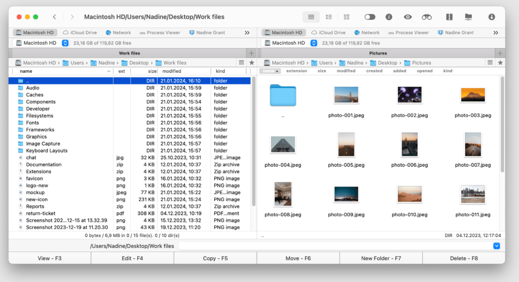 Free dual panel file manager for Mac.