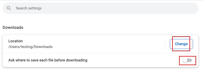 The Chrome Downloads menu