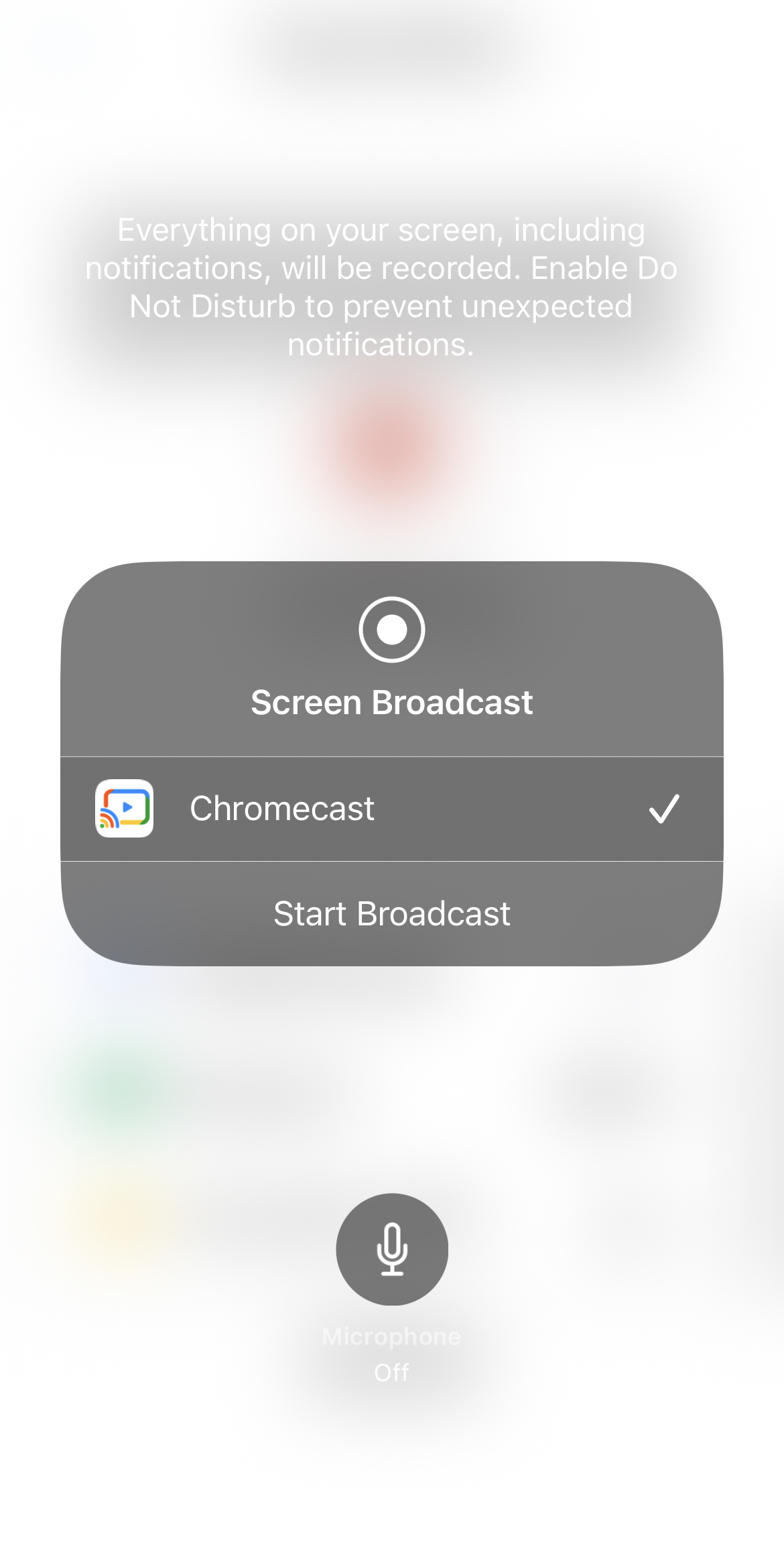 Broadcasting iPhone's screen via Streamer for Chromecast TVs