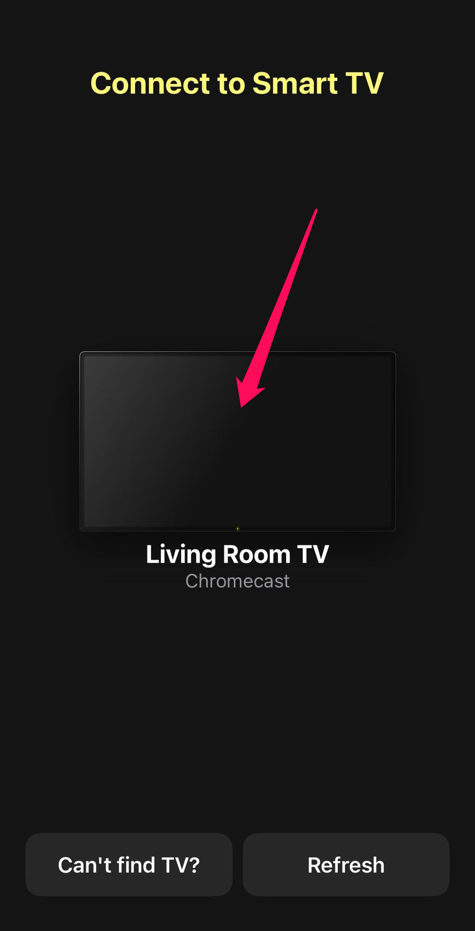 Tap on the Chromecast once it's detected