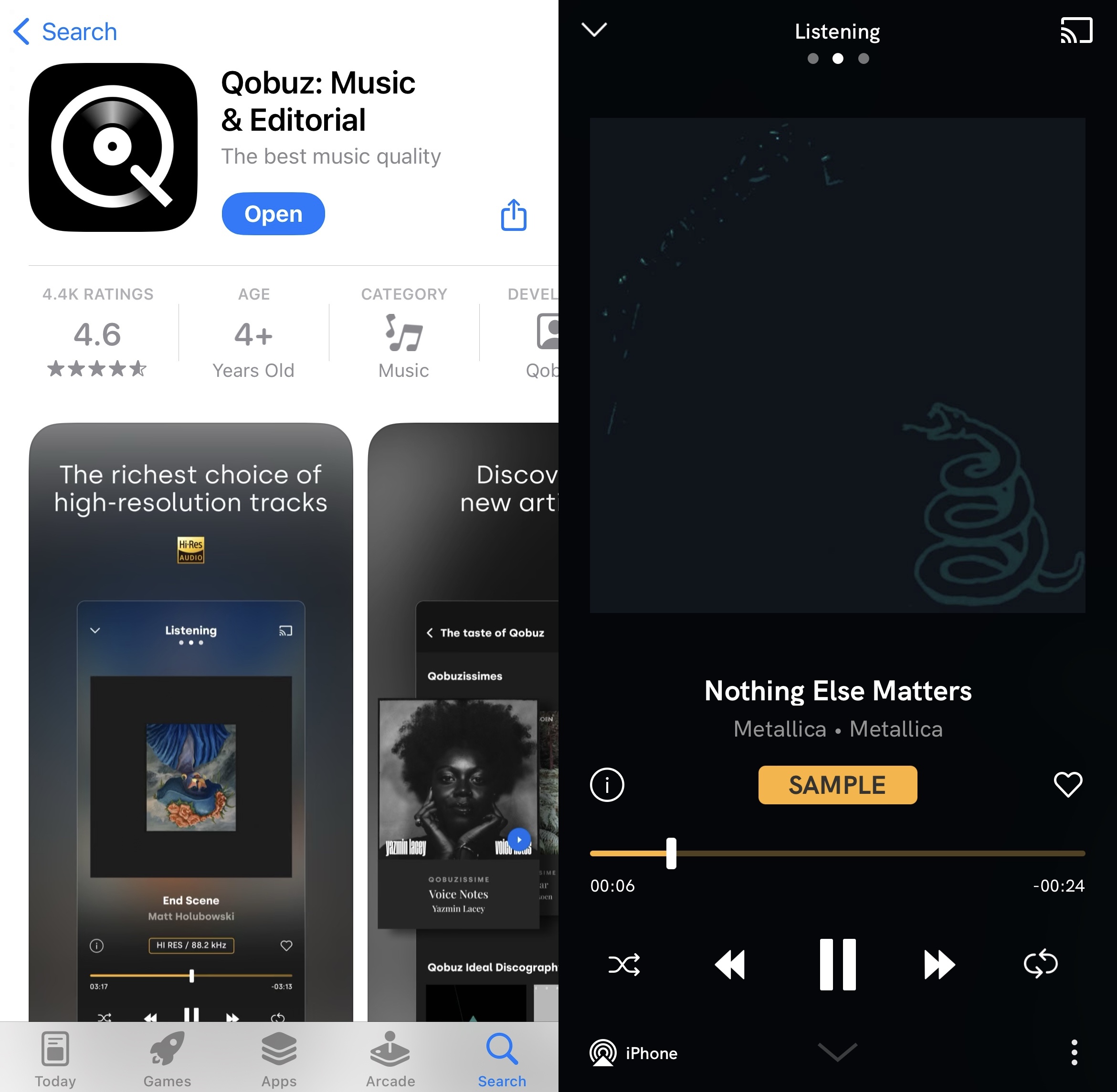 Using the Qobuz app to stream music to Chromecast