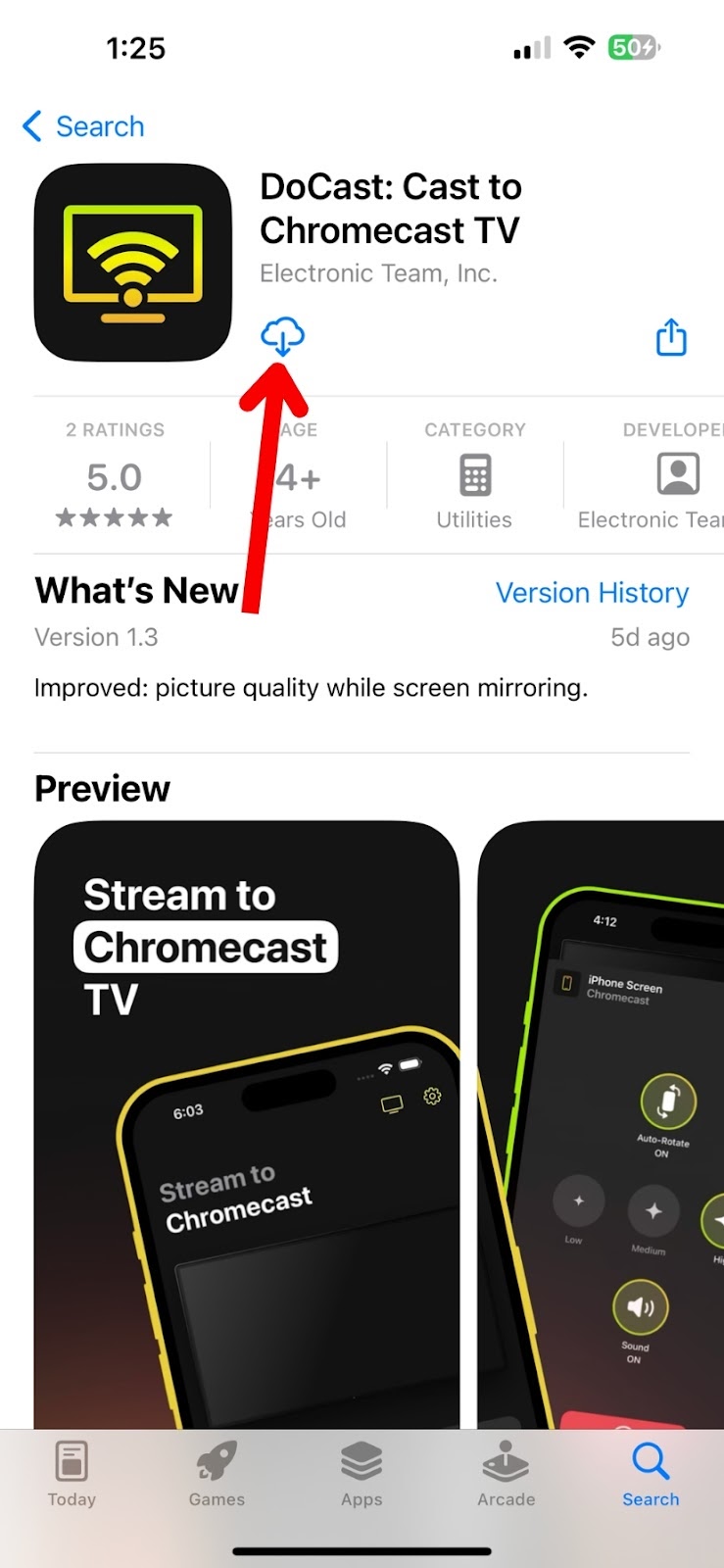 Find DoCast on the App Store and download it