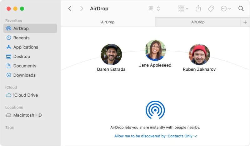 Airdrop interface