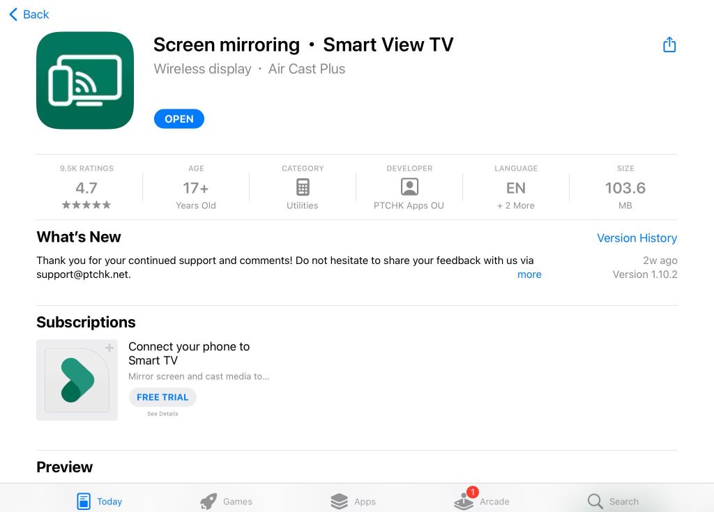 Download Screen Mirroring・Smart View TV from the App Store on iPad