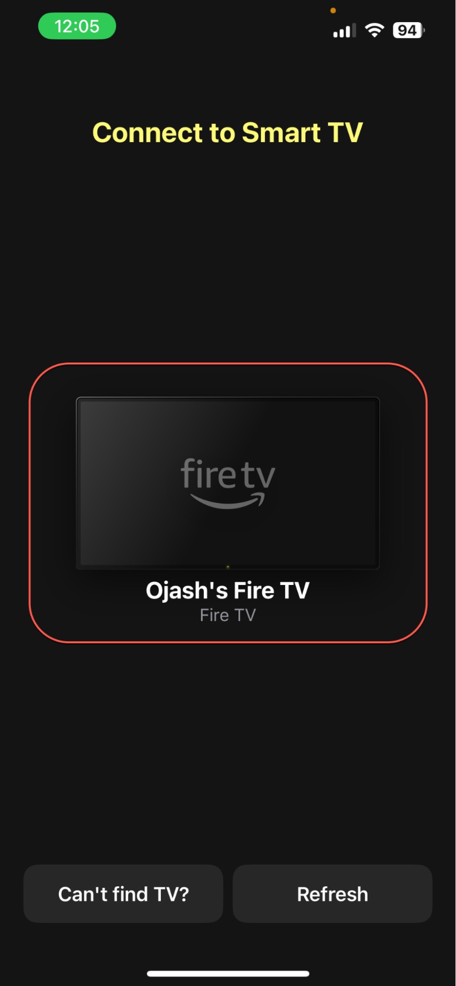 Select your Fire TV device in DoCast