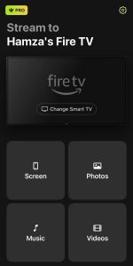 Tap on the Screen button in DoCast
