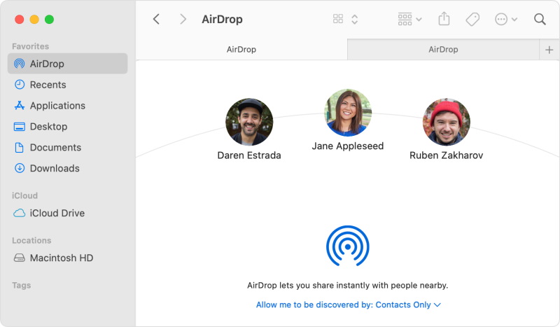 turn on AirDrop