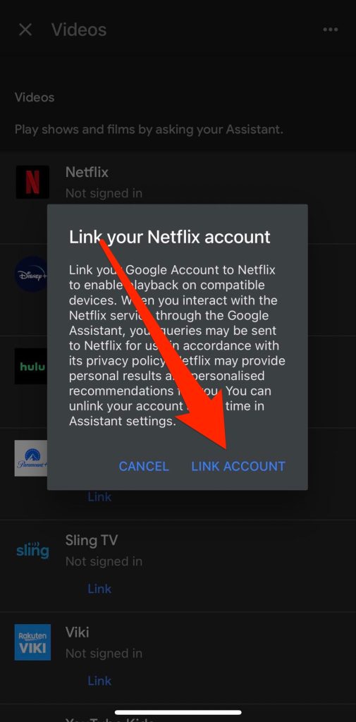 Link Netflix to Google Home