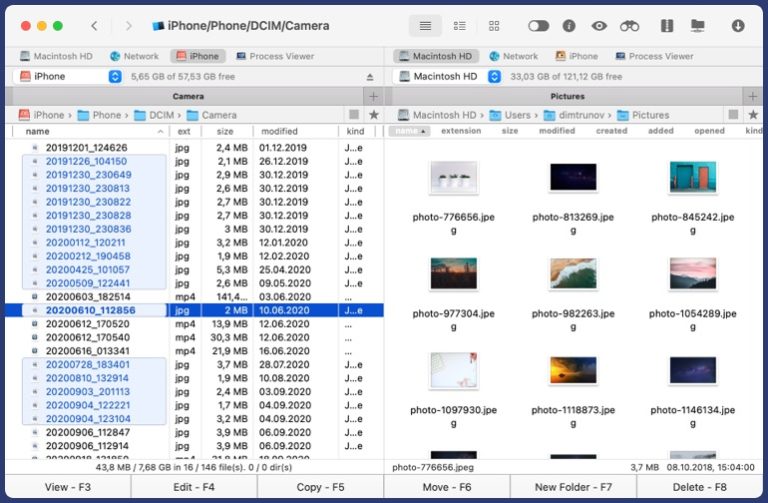 iPhone file manager for Mac users Commander One