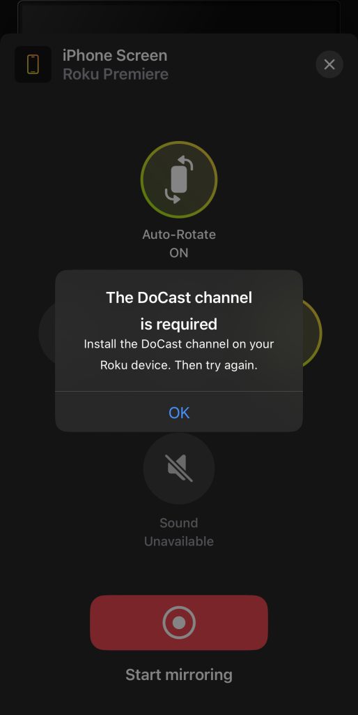 Download the DoCast channel on Roku device