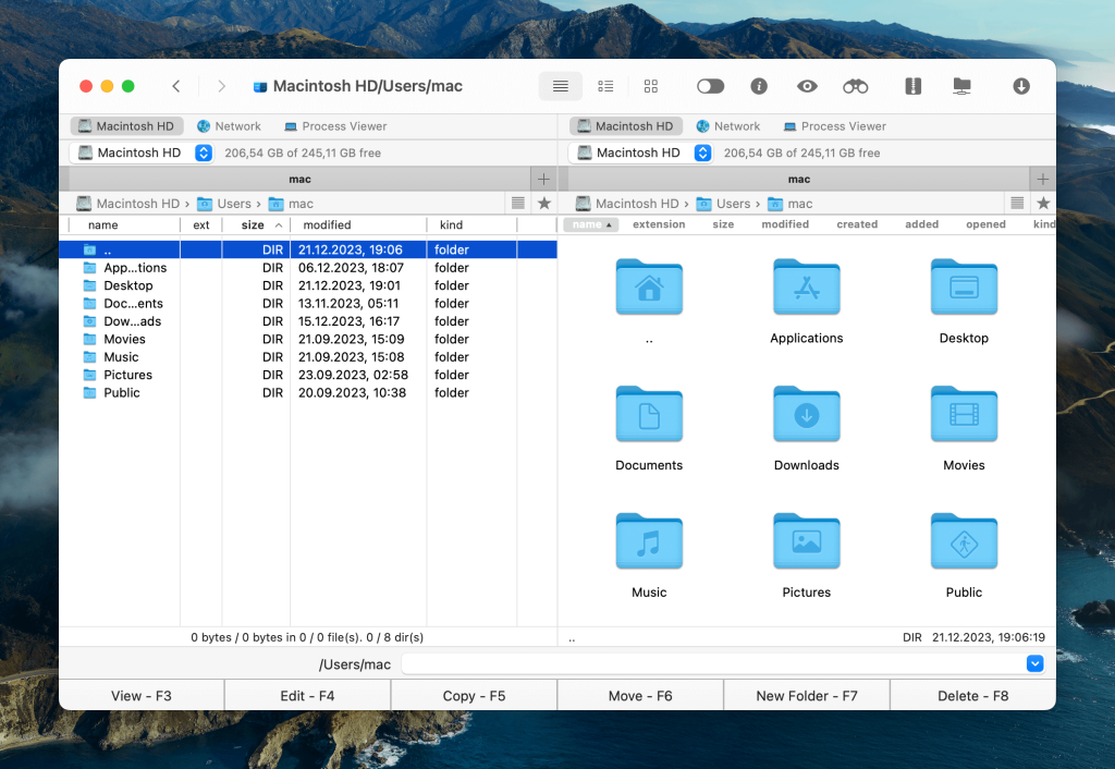 Commander One - archiver two-pane interface