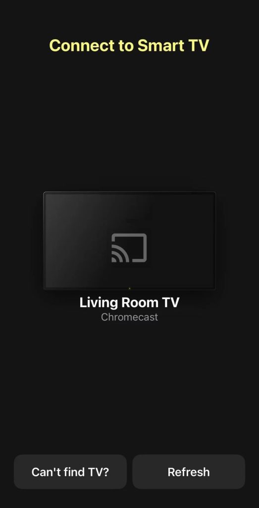 Tap on your Chromecast device on DoCast