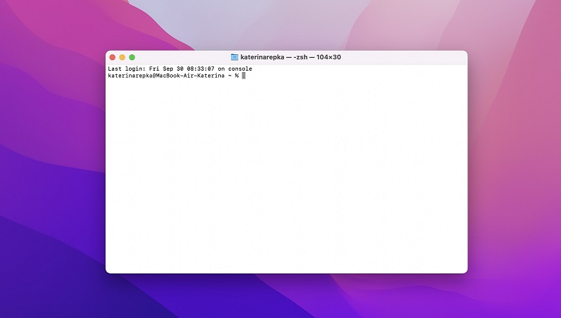 Terminal on Mac.