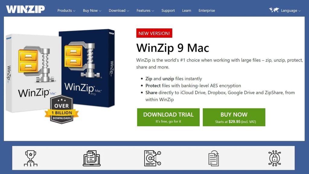 WinZip ist eine Testversion eines Dateiarchivierungs- und -komprimierungsprogramms für Windows und macOS.