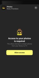 Give DoCast access to your photos on iPhone