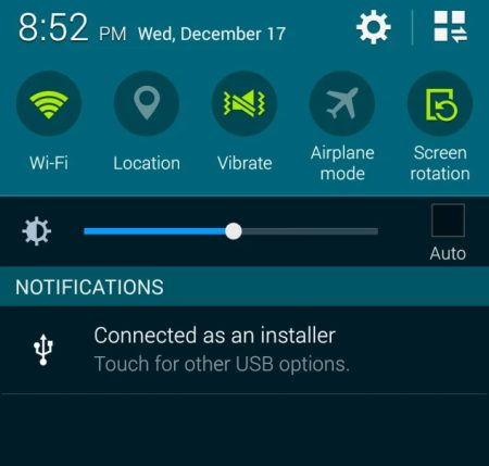 Android connection window