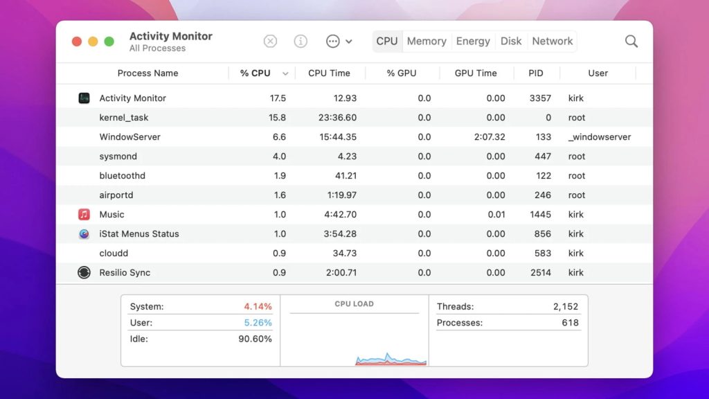 Volet CPU