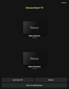 DoCast shows Roku devices