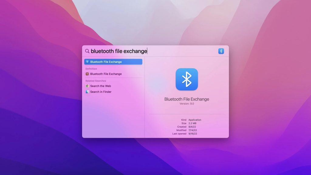 Utilize a Troca de Arquivos Bluetooth para transferir música de Mac para Android.