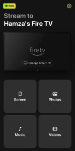 Tap on the Screen button in DoCast