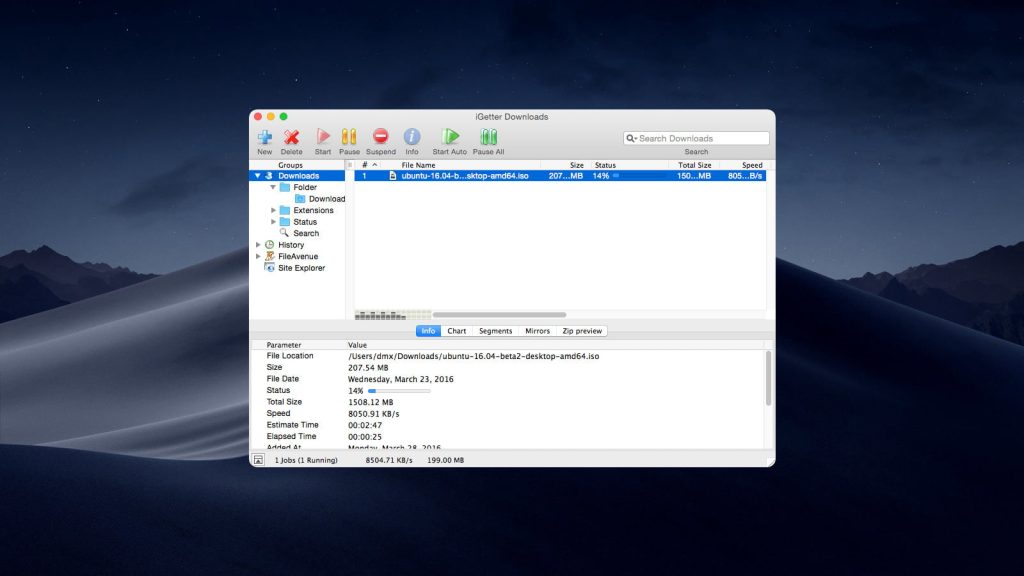 Uma das alternativas de IDM mais populares para macOS, mas atualmente não funciona na última versão do macOS.