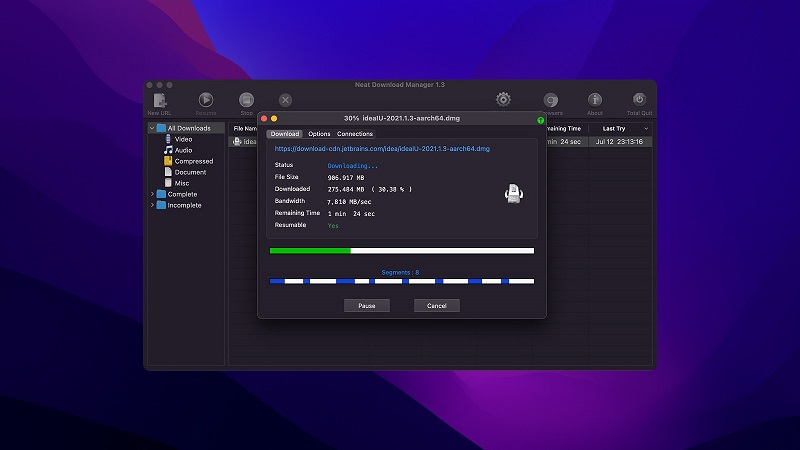Neat Download Manager एक हल्का ऐप है जो ब्राउज़र एक्सटेंशन प्रदान करता है।
