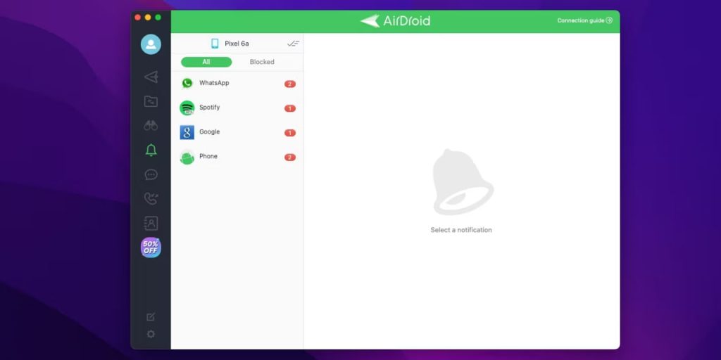 Follow the steps below to transfer files from Android to Mac with AirDroid.