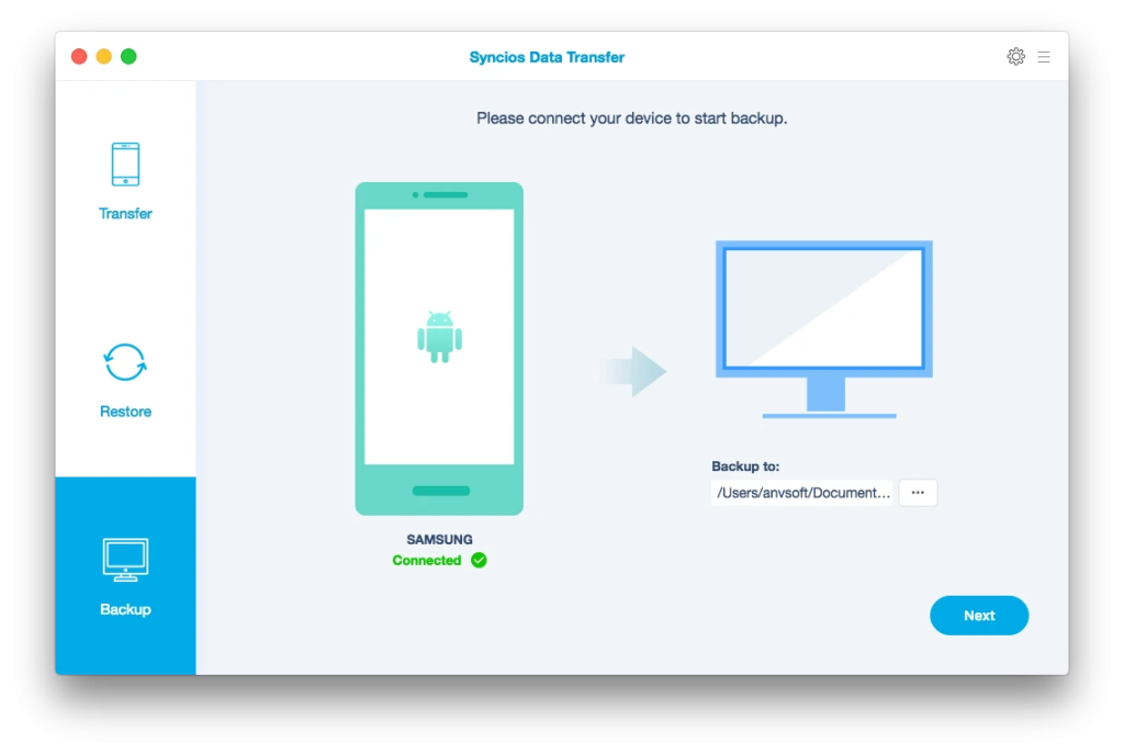 Syncios is a mobile data transfer software