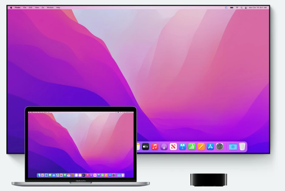 AirPlay を使用して Mac からテレビへワイヤレスでストリーム配信します