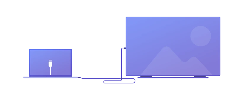 Verbinde Mac mit LG Smart TV mithilfe eines Kabels