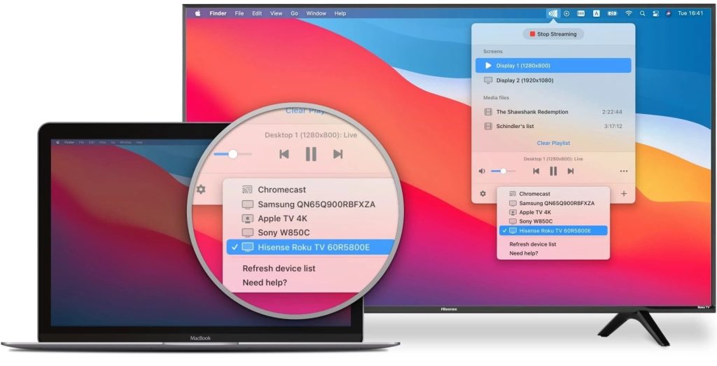 JustStream può connettere il Mac alla Smart TV LG.