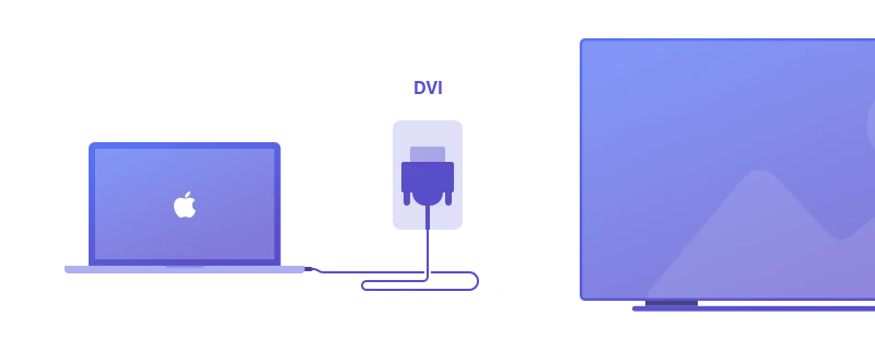 Verbinden Sie den Mac mit dem LG Smart-TV über den DVI-Anschluss.