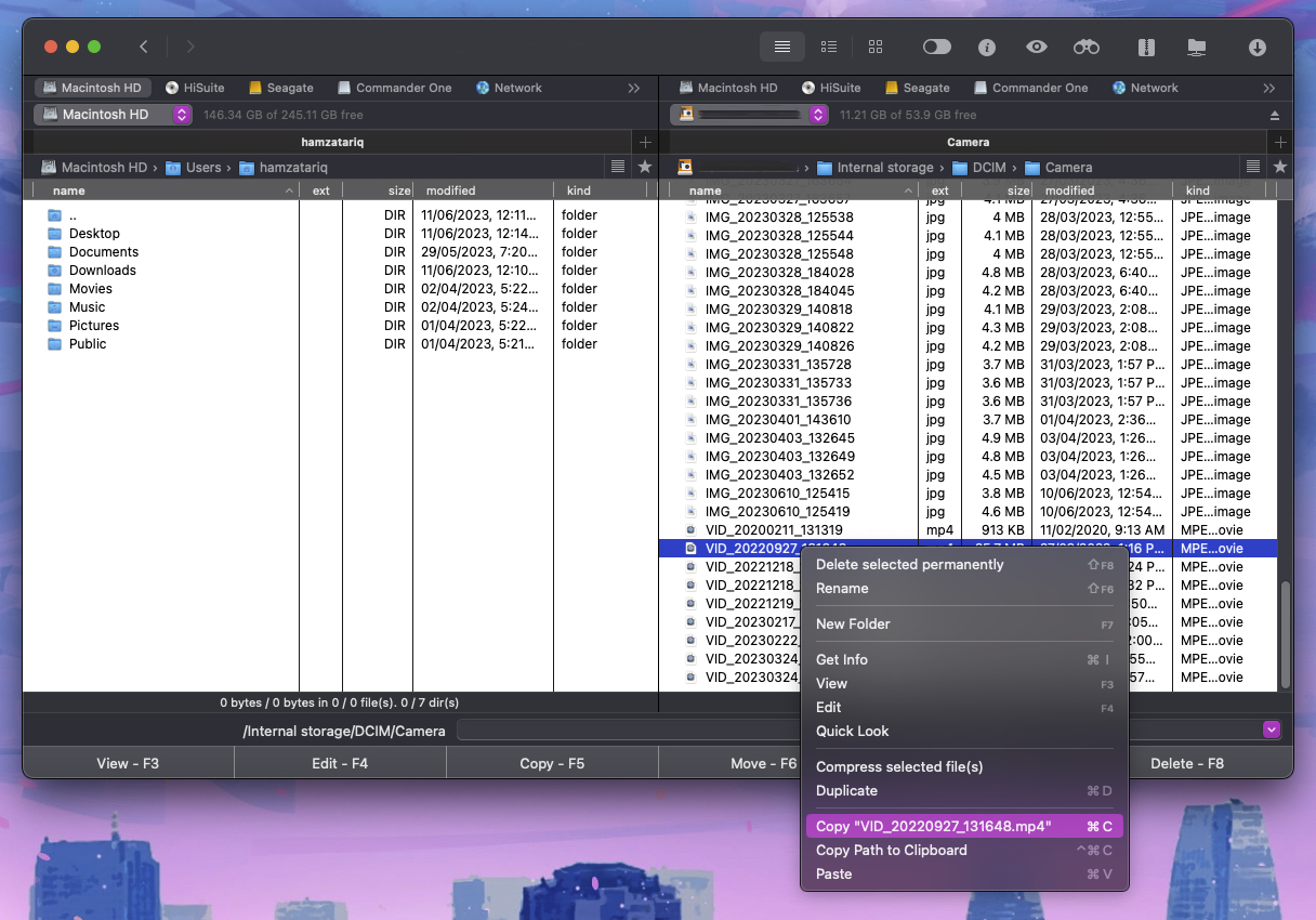 Se muestra un panel de dispositivos conectados