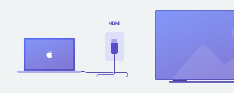 Conecta el Mac al televisor mediante HDMI.