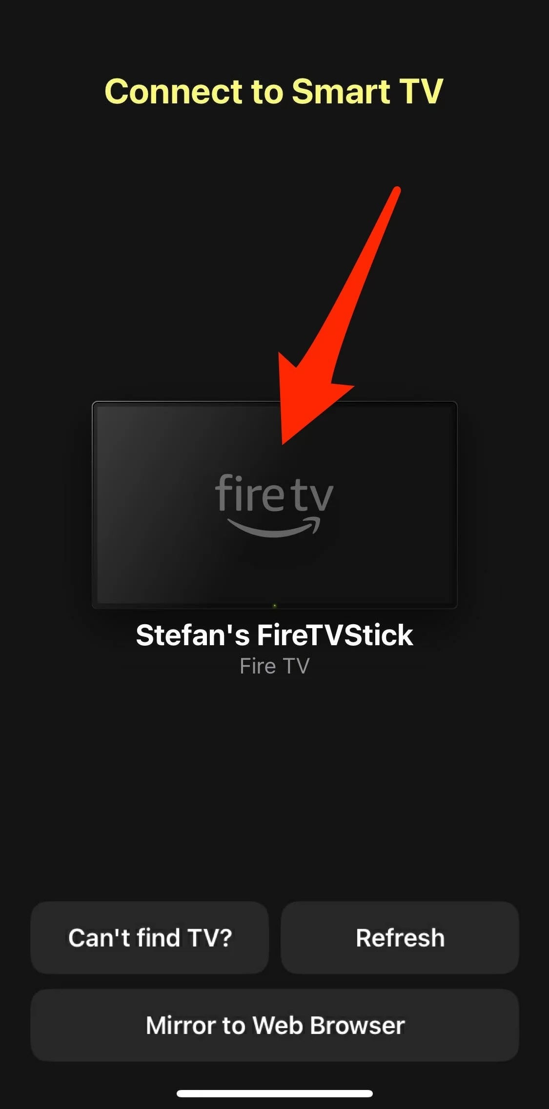 Tap on your Firestick in DoCast