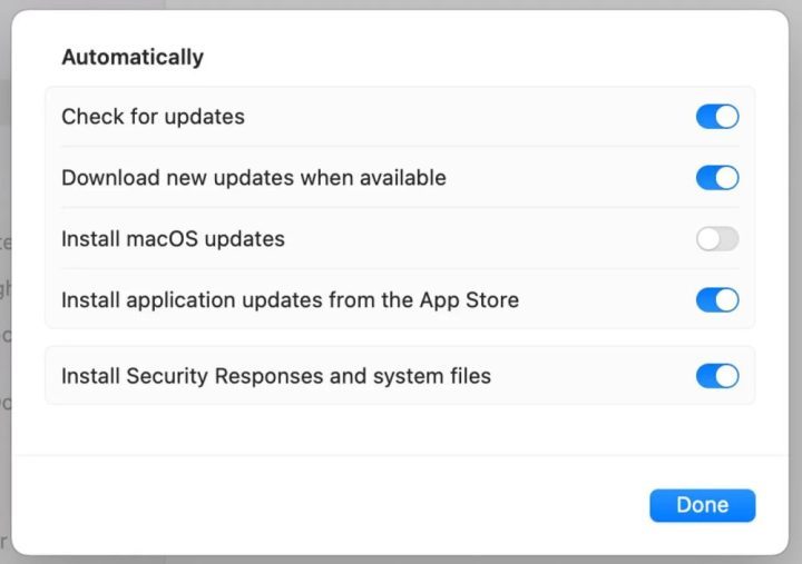 Automatic updates on Mac