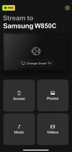 Tap on the Screen button in DoCast