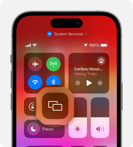 Tap on the Screen Mirroring icon on iPhone