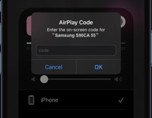 Enter the on-screen code for your Samsung TV